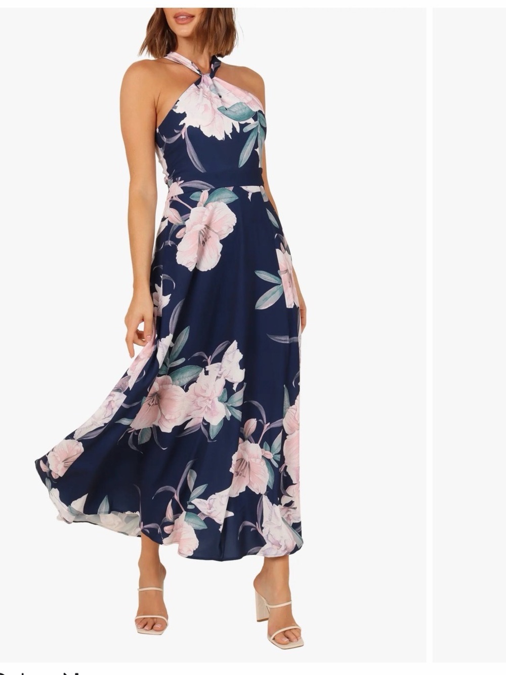 Petal & Pup Navy Maxi Dress with Pink Floral Print